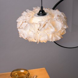 xl Handmade Paper Pendant Lamp Boho Gold Accent Light Fixture - thumbnail 3