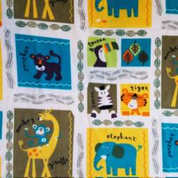 Jungle Friends Panther, Zebra, Monkey, Giraffe, Elephant, Toucan, & Tiger Fleece Tie Blanket - thumbnail 2