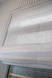 Relaxed Faux Linen Roman Shade Lugano White, Light Filtering, Custom Made - thumbnail 1