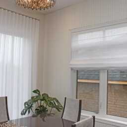 Relaxed Faux Linen Roman Shade Lugano White, Light Filtering, Custom Made - thumbnail 2