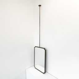 Ceiling Suspended Vintage N.8 Scalloped Mirror With Bronze Patina Full Frame
