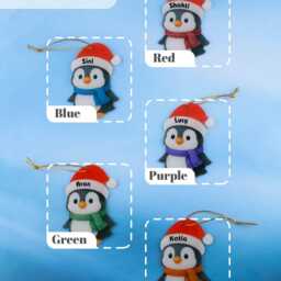Personalized Penguin Christmas Ornaments, Custom Name Tree Unique Decorations, Customizable Gifts - thumbnail 2