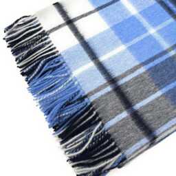 100% Lambswool Blanket - Mill Check Eclipse Tartan, Soft Scottish Throw - thumbnail 3