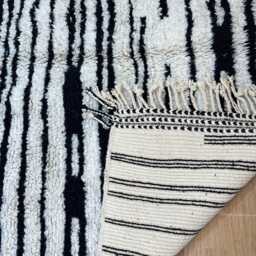 Moroccan Rug Hand Knotted 7x10 Ft , Rugs For Living Room Striped Handmade Area Wool Beni Ourain Berber - thumbnail 3
