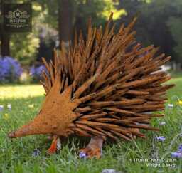 Rusty Metal Hedgehog Garden Ornament Sculpture - Recycled Animals - thumbnail 1