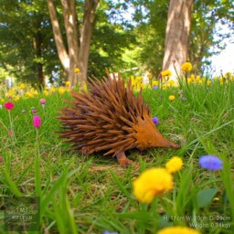 Rusty Metal Hedgehog Garden Ornament Sculpture - Recycled Animals - thumbnail 3