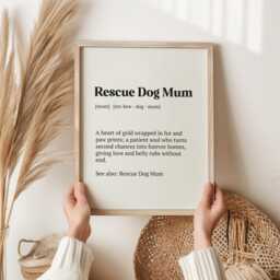Personalised Rescue Dog Mum Print - Custom Lover Gift, Funny Wall Art, Pet Adoption Present, Christmas Gift For Owners - thumbnail 3