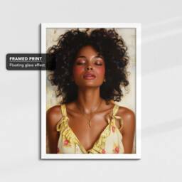 African American Woman Abstract Oil Painting Framed Poster Print & Canvas Wall Decor Art Bedroom Home Office Interior Gift - thumbnail 3