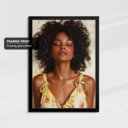 African American Woman Abstract Oil Painting Framed Poster Print & Canvas Wall Decor Art Bedroom Home Office Interior Gift - thumbnail 2