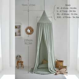 Kid's Bed Canopy, Bed Canopy For Girls, Canopy Kids, Hanging Reading Nook Tent, Muslin - thumbnail 4