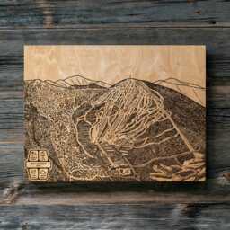 Sugarloaf Maine Ski Trail Map - Engraved Wood Wall Art, Winter Sport Cabin Decor, Snowboard Mountain Poster, Personalized Family Gift - thumbnail 1