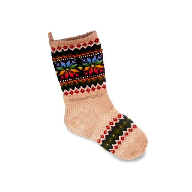 Hand Knitted Christmas Stocking Long Nordic Santa Sock - image 1