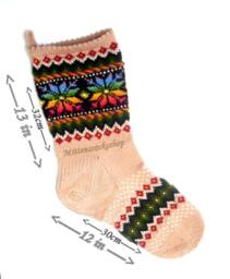 Hand Knitted Christmas Stocking Long Nordic Santa Sock - thumbnail 2