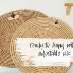 Woven Seagrass Plate Wall Art - Rattan Wicker Hanging Decor, Set Of 7 - thumbnail 4