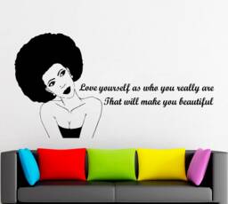 African Woman Vinyl Wall Decal Home Interior Art 3034 - thumbnail 1