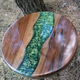 River Tables, Wood Coffee Resin Tables Wood, Epoxy Round End Outdoor Patio Furniture, Steel - thumbnail 3