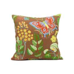 Schumacher - Exotic Butterfly Brown Signature Josef Frank Whimsical Designer Cushion Cover Luxury Throw Pillow Handmade - thumbnail 2