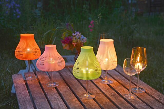 Lamp Shades Set Of 4 For Wine Glasses, Tea Light Table Lamp, Unique Candle Holder, Party Decoration, Garden Decor, Miss Molly - image 1