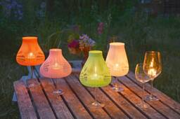 Lamp Shades Set Of 4 For Wine Glasses, Tea Light Table Lamp, Unique Candle Holder, Party Decoration, Garden Decor, Miss Molly - thumbnail 1