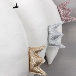 Full Moon Cushion With Glitter Crown For Nursery Decor, Baby Shower Gift Idea Dreamy Pillow Girl Crib Kids Bed Boy Teepee Sky Gender Neutral - thumbnail 4