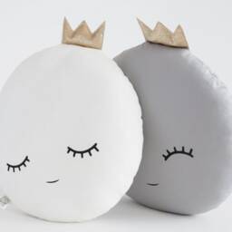 Full Moon Cushion With Glitter Crown For Nursery Decor, Baby Shower Gift Idea Dreamy Pillow Girl Crib Kids Bed Boy Teepee Sky Gender Neutral - thumbnail 2