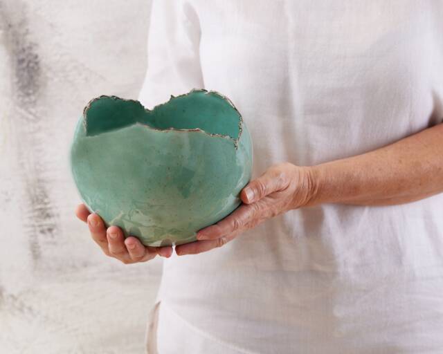 x-Large Turquoise Ceramic Planter, Large Vase For Flowers, Home Decoration Boho Chic Stylish Entrance Decor, Handmade Pottery - image 1