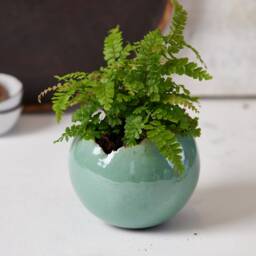 x-Large Turquoise Ceramic Planter, Large Vase For Flowers, Home Decoration Boho Chic Stylish Entrance Decor, Handmade Pottery - thumbnail 3
