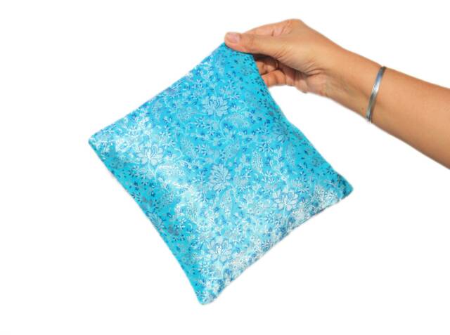 Blue Brocade Silk Accent Pillow Cover - Throw Pin Cushion Ring Decorative Handmade Pure - 8 - image 1