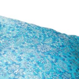 Blue Brocade Silk Accent Pillow Cover - Throw Pin Cushion Ring Decorative Handmade Pure - 8 - thumbnail 4