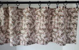Baseball Fabric Valance Red Stitching On White Cotton - thumbnail 1