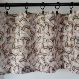 Baseball Fabric Valance Red Stitching On White Cotton - thumbnail 3