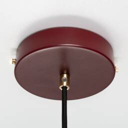 Bjorn Single Ceiling Pendant Lamp Burgundy Textile Cable Raw Brass - thumbnail 2