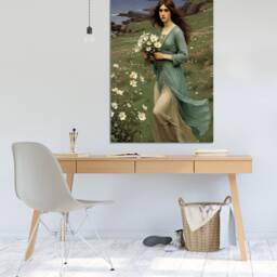 Windflowers, Inspired By John William Waterhouse, Home D??cor, Canvas Print Art Framed - thumbnail 2