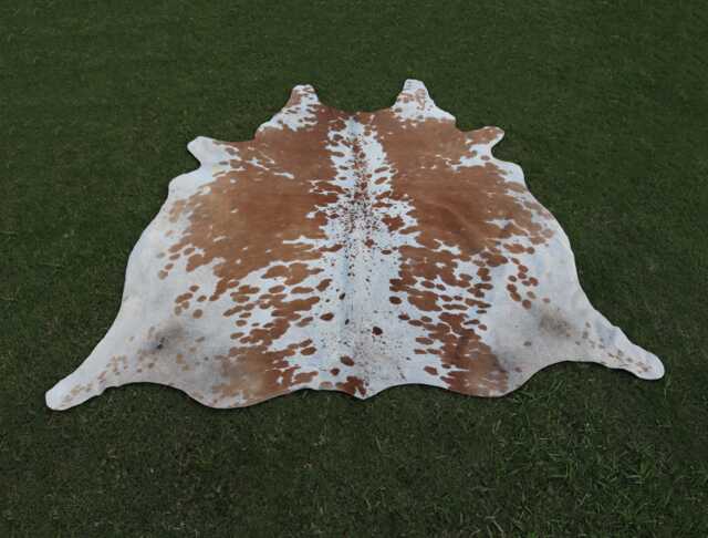 Real Cowhide Rug Brown & White-Luxury Hair On For Rustic Home Decor-Brazillian Cowhide-Rare Floor Area Rug-Handmade Cow Skin - image 1