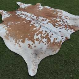 Real Cowhide Rug Brown & White-Luxury Hair On For Rustic Home Decor-Brazillian Cowhide-Rare Floor Area Rug-Handmade Cow Skin - thumbnail 3