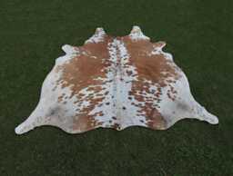 Real Cowhide Rug Brown & White-Luxury Hair On For Rustic Home Decor-Brazillian Cowhide-Rare Floor Area Rug-Handmade Cow Skin - thumbnail 1