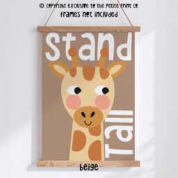 Giraffe Print -- Stand Tall, Safari Nursery Print, Jungle Decor, Playroom Bedroom, Unframed - thumbnail 3