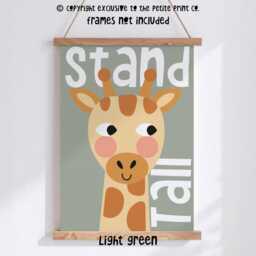 Giraffe Print -- Stand Tall, Safari Nursery Print, Jungle Decor, Playroom Bedroom, Unframed - thumbnail 2