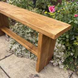 Handcrafted Rustic Wooden Garden Bench - Solid Reclaimed Wood Furniture Patio Seating Custom Sizes Available Ready To Use - thumbnail 4