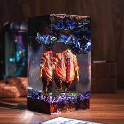 Esquie Inspired Resin Lamp - Clair Obscur Expedition 33 Led Art Handmade Figure Light Gamer Room Decor Collector Gift