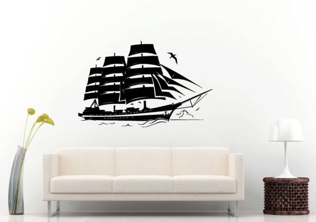 Pirate Ship Yacht Boat Marine Sea Ocean Nautical Wall Sticker Decal Vinyl Mural Decor Art L2237 - image 1