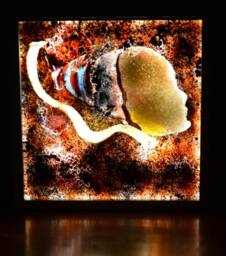 Constellation Fused Glass Desk Lamp Handmade Art Light Box - thumbnail 1