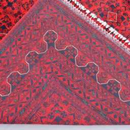 8x11 Red Bukhara Rug, Luxury Afghan Hand Knotted Organic Dyes Wool Home Decor Turkmen Tribal Oriental Bedroom Rug - thumbnail 4