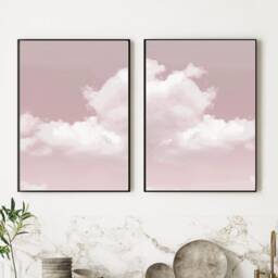 Pink Cloud Set Of 2 Prints, Decor, Abstract Art, Minimalist Wall Maximalist Bedroom, Above Bed Surreal, Poster - thumbnail 3