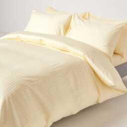 Luxury Egyptian Cotton Duvet Cover Set 330 Thread Count Satin Stripe, Hypoallergenic