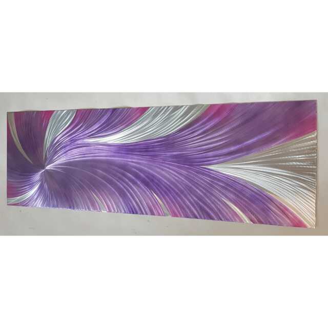 Modern, Abstract, Contemporary Metal Wall Art, Sculpture, 3D Effect, By R Toomer Art. Titled Whirlpool. Purple, Pink & Silver - image 1