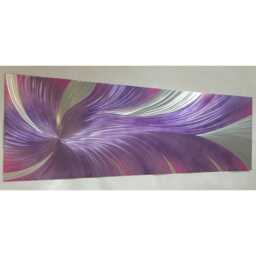 Modern, Abstract, Contemporary Metal Wall Art, Sculpture, 3D Effect, By R Toomer Art. Titled Whirlpool. Purple, Pink & Silver - thumbnail 2