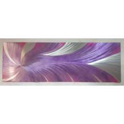 Modern, Abstract, Contemporary Metal Wall Art, Sculpture, 3D Effect, By R Toomer Art. Titled Whirlpool. Purple, Pink & Silver - thumbnail 3