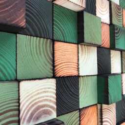 Handmade Green Wood Wall Art - Reclaimed Pine Sound Diffuser - thumbnail 4