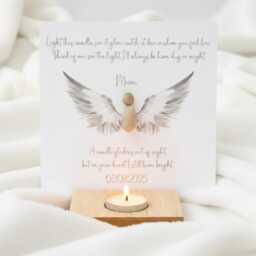 Personalised Guardian Angel Pebble T Light Holder - Mum Keepsake - thumbnail 2